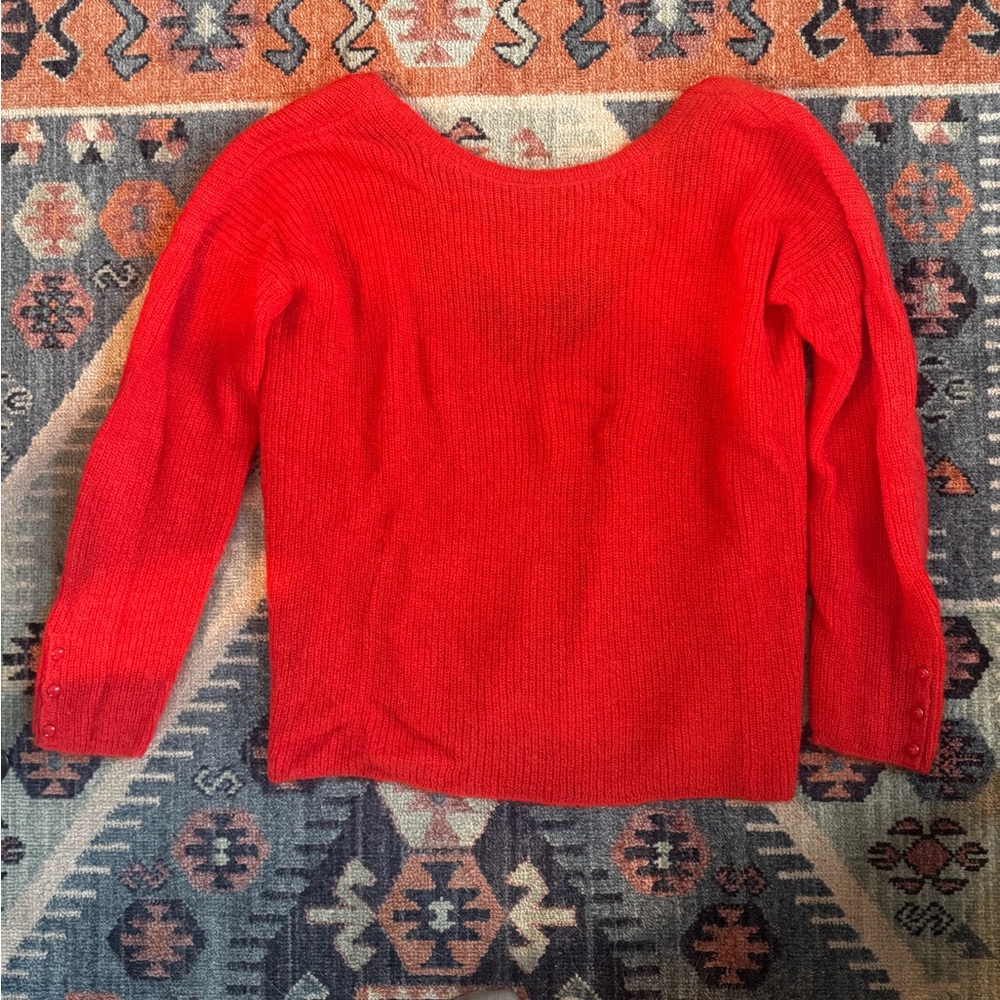 Sezane Red Crew Neck Sweater